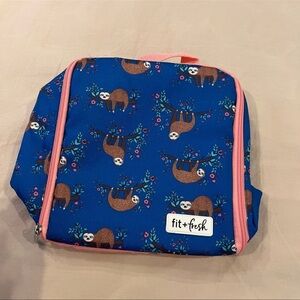 Sloth Design Kids Lunch Bag - Blue and Pink